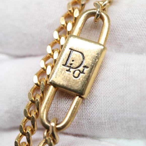 Christian Dior Trotter Canvas Chain Shoulder Bag Black Gold Auth 90397 - Picture 8 of 16